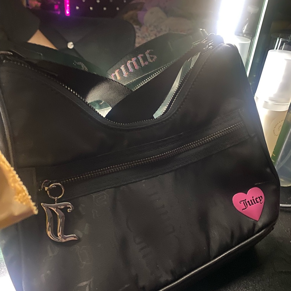 Juicy Couture Black and Pink Shoulder Bag